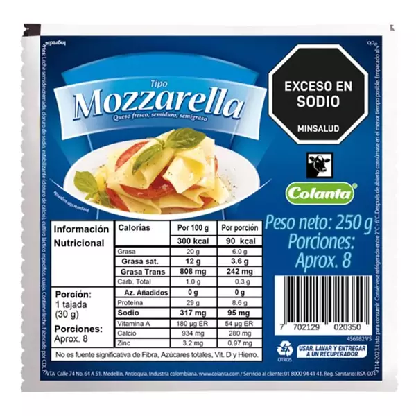 Colanta Queso x 250g Mozarella