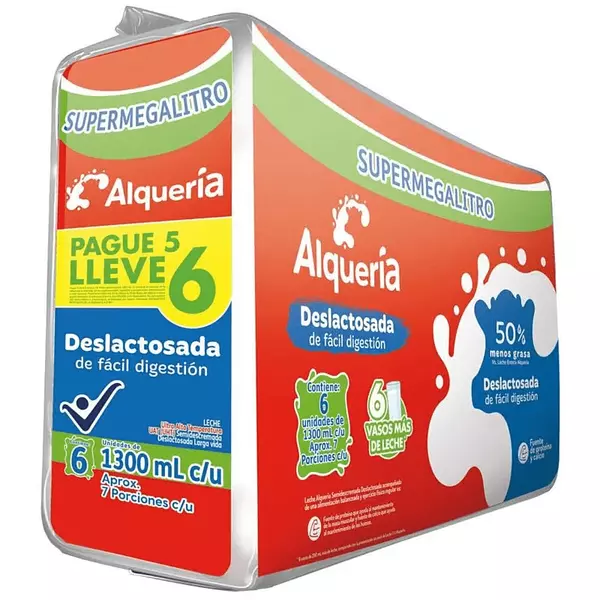 Leche Alqueria Deslactosada Pg 5 Llv 6 1300ml