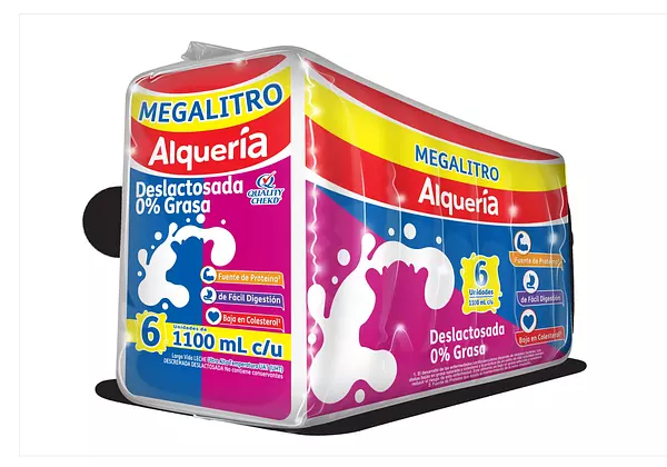 Leche Alqueria Descremada Deslactosada Sixpack 1100ml