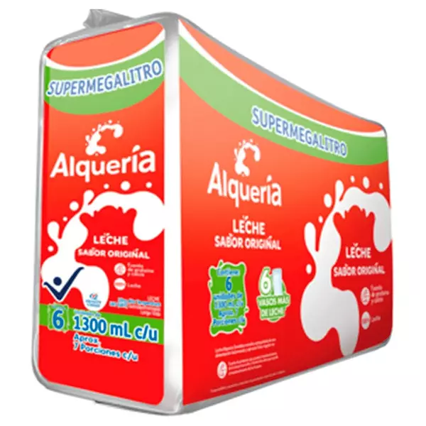 Leche Alqueria Sabor Original Sixpack 1300ml