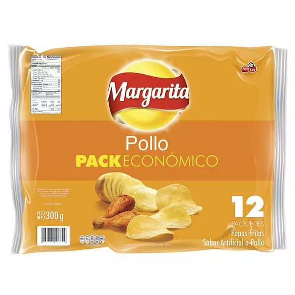 Pasabocas Papas Margarita Pollo Docena 25g