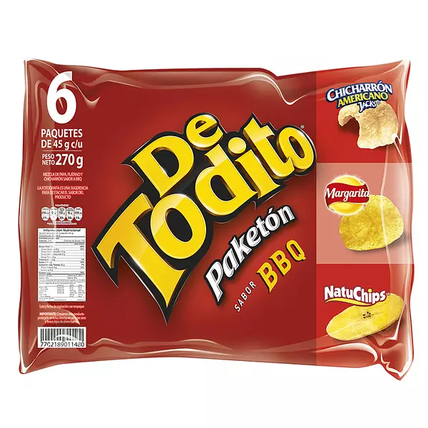 Pasabocas de Todito Bbq Sexta 45g