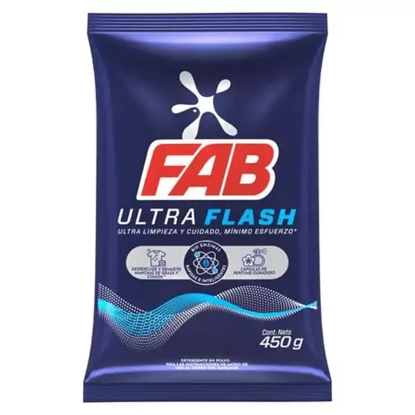 Detergente Fab Ultra Flash Color 450g