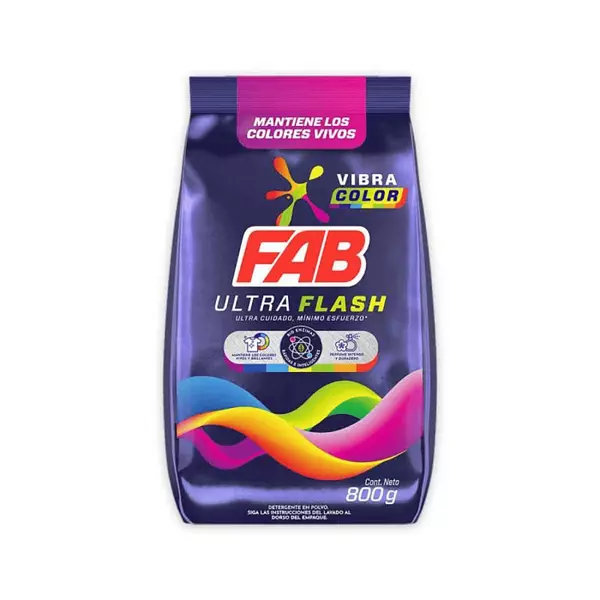 Detergente Fab Ultra Flash Color 800g