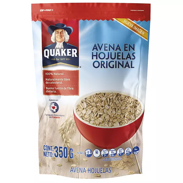 Avena Quaker Hojuelas Original Zip Pack 350g