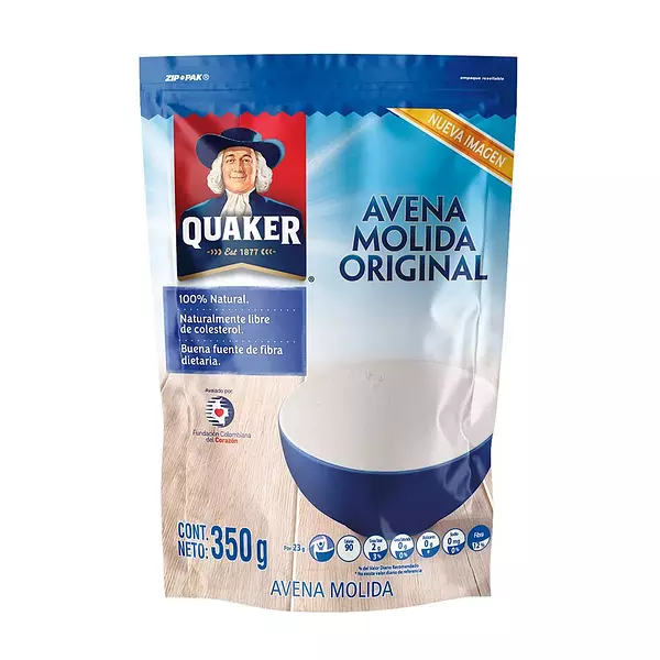 Avena Quaker Molida Zip Pack 350g