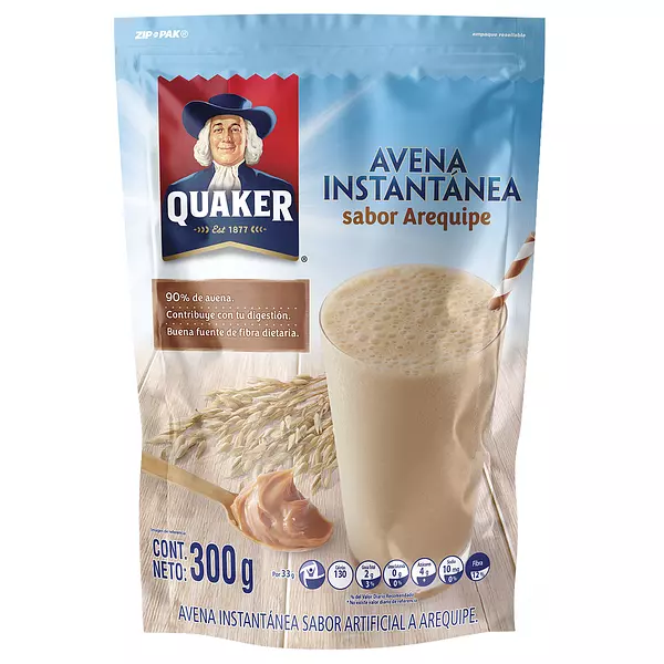 Avena Instantanea Quaker Arequipe Zip Pak 300g