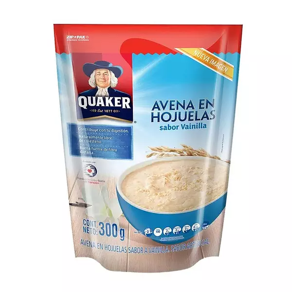 Avena Quaker Hojuelas Vainilla Zip Pak 300g