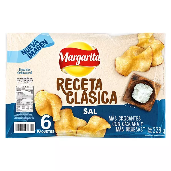 Pasabocas Papas Margarita Rec. Clas. Sal Sexta 38g