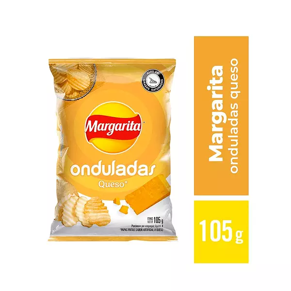 Pasabocas Papa Margarita Onduladas Queso 105g