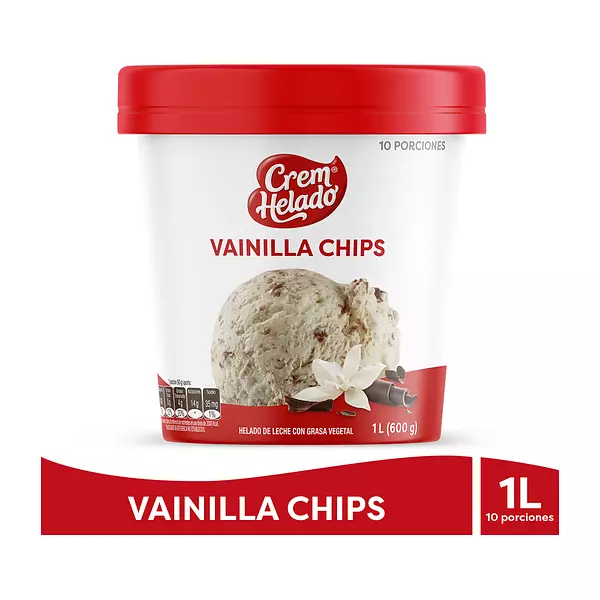 Helado Crem Helado Vainilla con Chips 600g