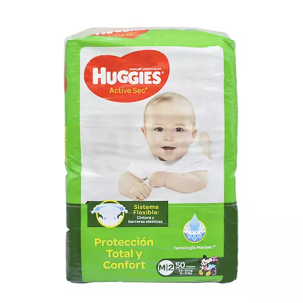 Pañal Huggies Activesec Etapa 2m x 50