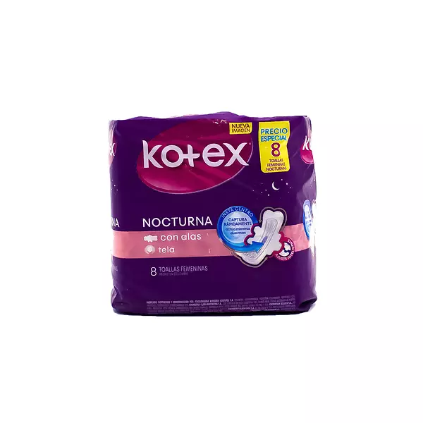 Toallas Kotex Tela x 8 Nocturna