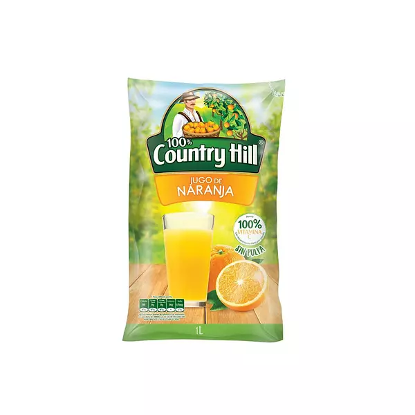 Jugo Country Hill Naranja Sin Pulpa Bolsa 1l