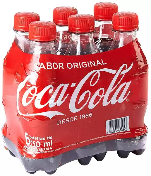 Gaseosa Sixpack 250ml Minipet Cocacola