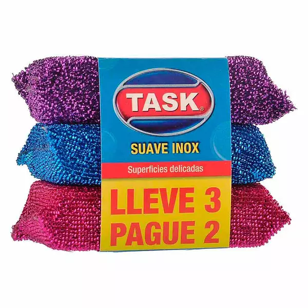 Esponjilla Suave Inox Task Pague 2 Lleve 3