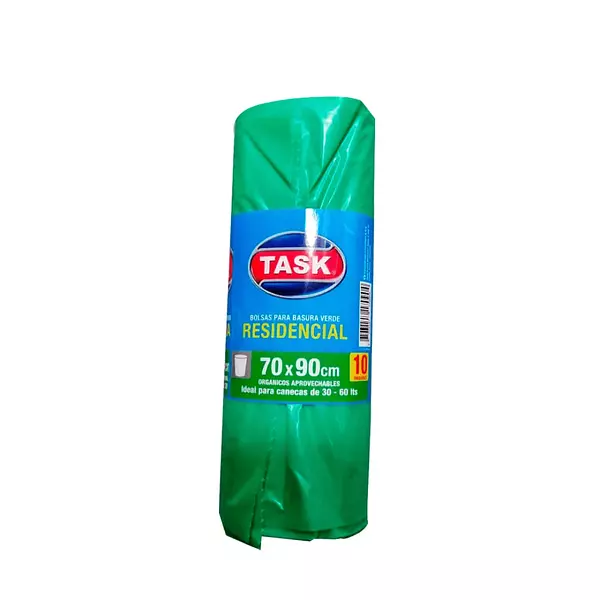 Bolsa de Aseo Task Mediana Verde 70*90 10und