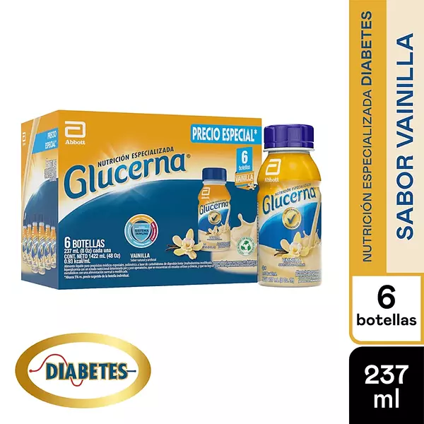 Alimento Especializado Glucerna Vainilla P.E. 6*237ml