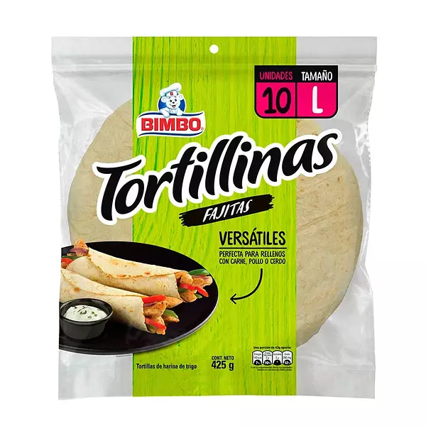 Tortillinas Bimbo Fajitas L 10und/425g