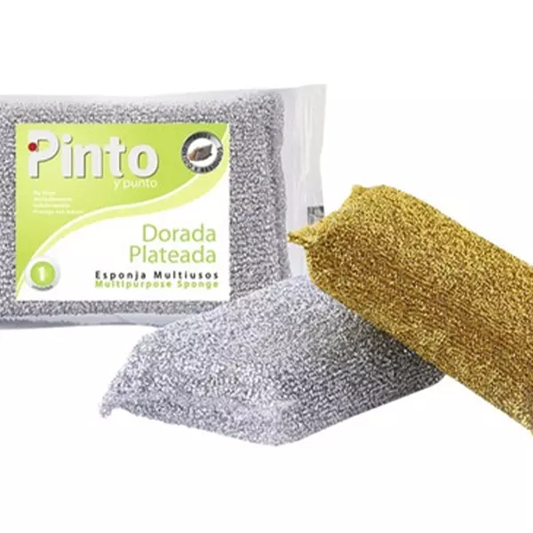 Esponja Pinto Multiusos Dorada Plateada Tripack