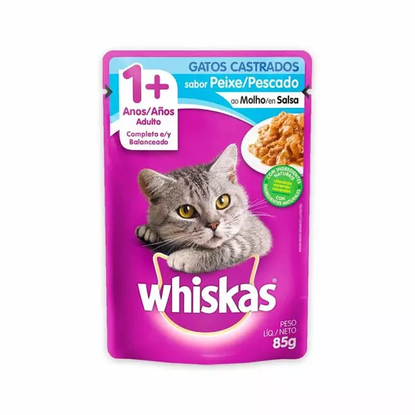 Alimento para Gatos Whiskas Pouch Castrados Pescado 85g