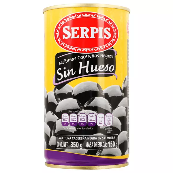 Aceitunas Negras Deshuesadas Serpis 350g