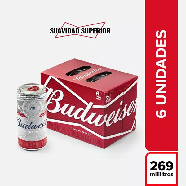 Cerveza Budweiser Sixpack Lata 269ml