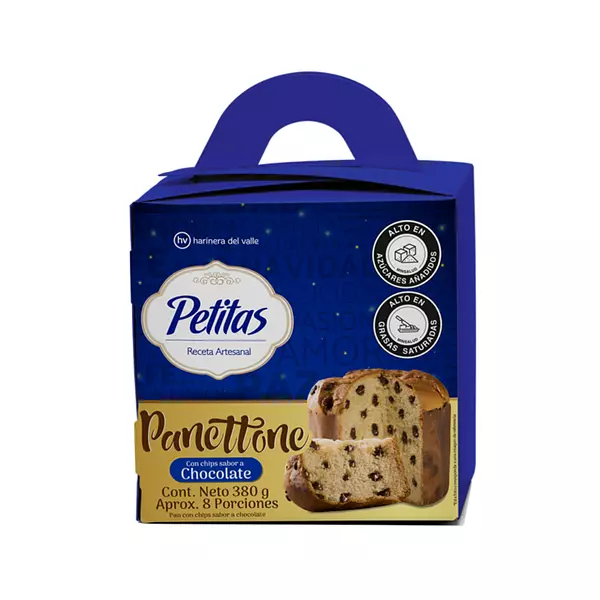 Panettone Petitas Con Chips De Chocolate 380g