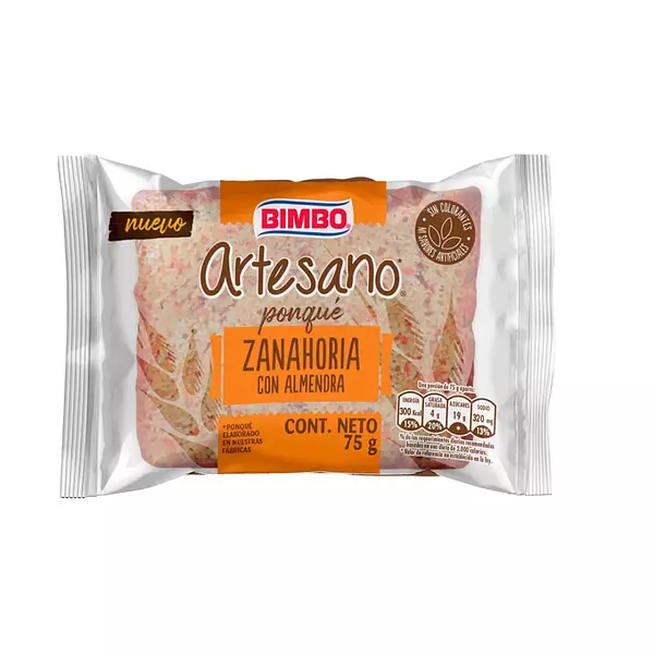 Ponque Bimbo Artesano Zanahoria Con Almendras 75g