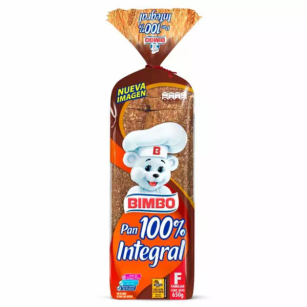 Pan Bimbo 100% Integral Familiar 650g