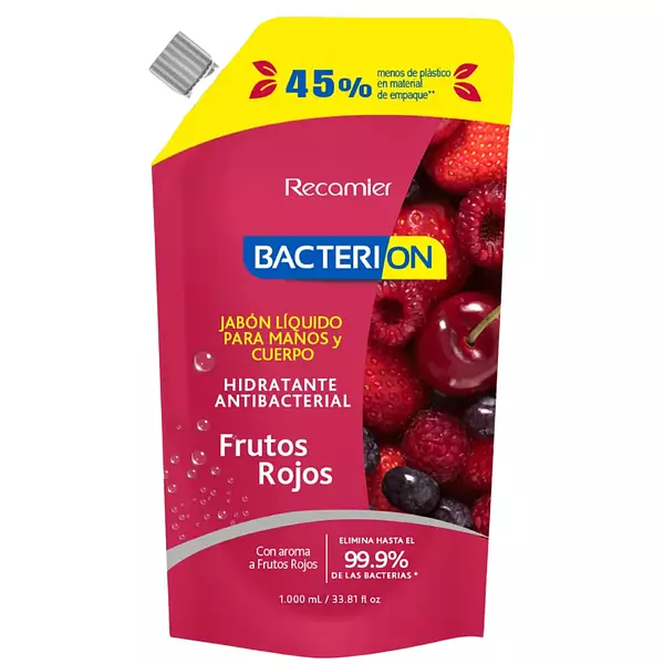 Recamier Jabon Liquido Bacterion 1000ml Frutos Rojos