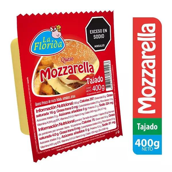 Queso La Florida Mozzarella Tajado 400g