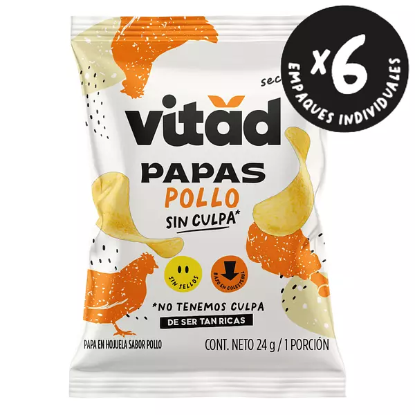 Papas Pollo Vitad 6*24g