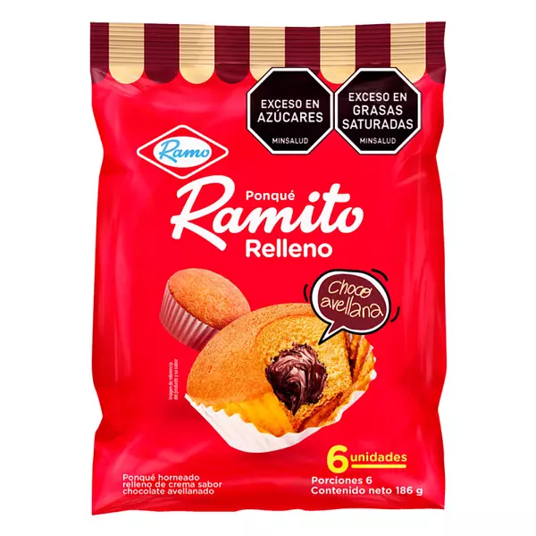 Ponque Ramito Relleno Chocolate 6*31g