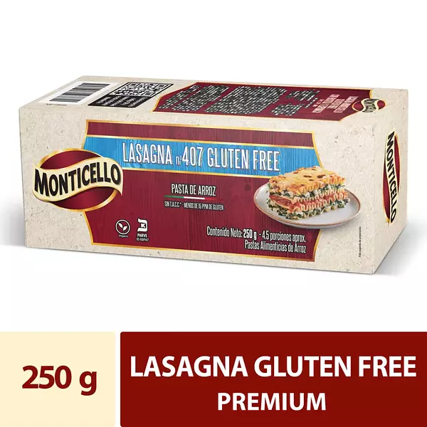 Lasagna Monticello Glute Free 250g