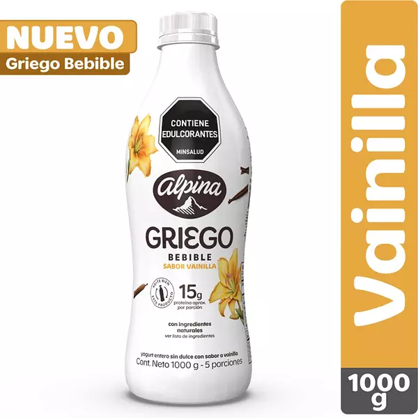 Yogurt Griego Alpina Bebible Vainilla 1000g