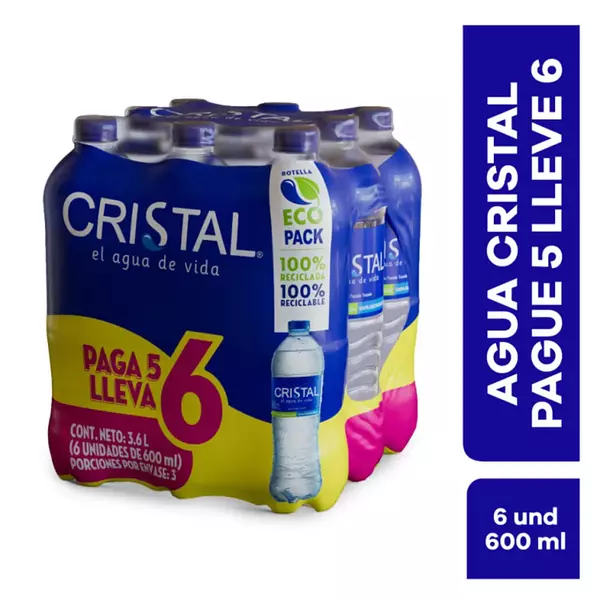 Agua Cristal Pague 5 Lleve 6