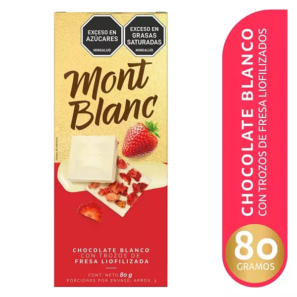 Chocolate Montblan Fresa Blanca 80g