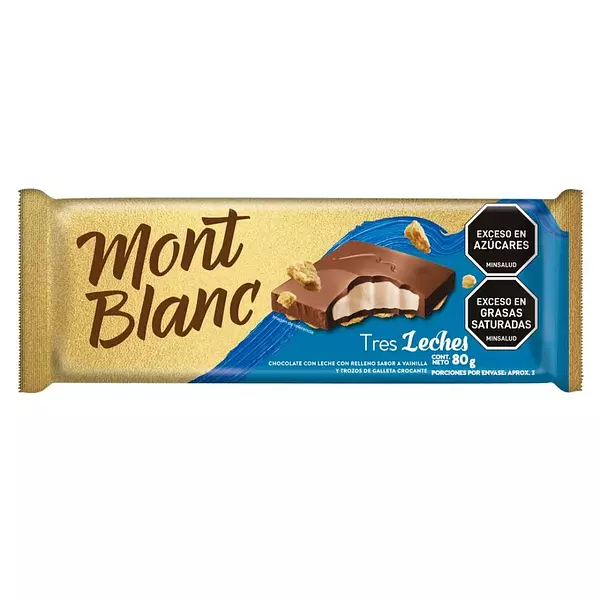 Chocolatina Mont Blanc Tres Leches 80g