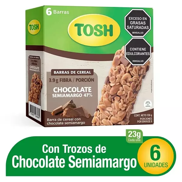 Barra De Cereal Tosh Chocolate 6*23g