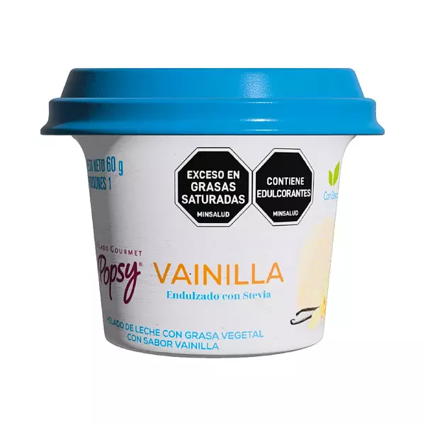 Helado Popsy Vaso Vainilla Con Stevia 60g