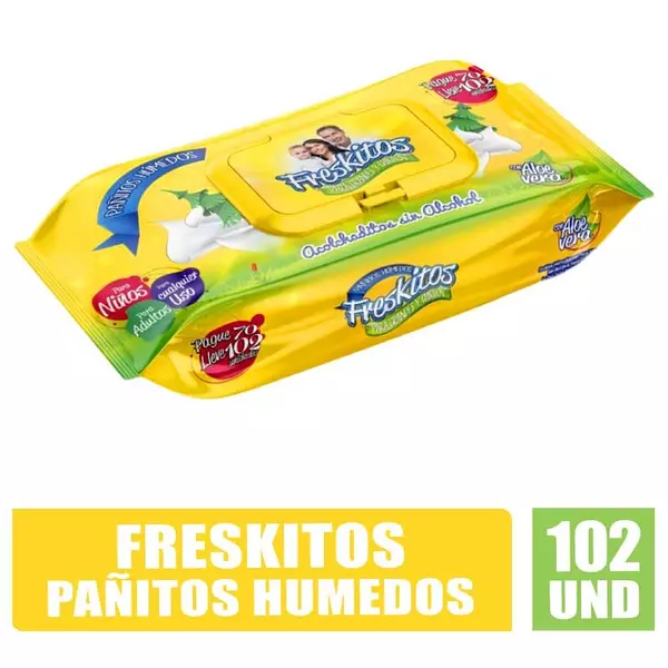 Pañitos Humedos Freskitos 102 Und