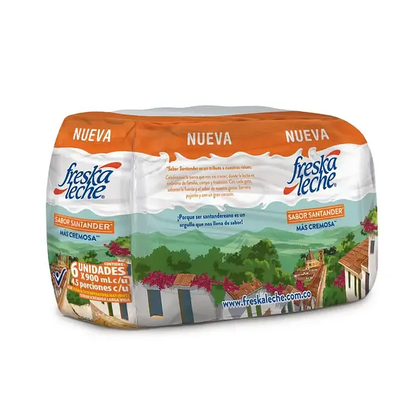Freska Leche Sabor Santander Semi Descremada Six Pack 900ml