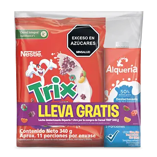 Cereal Nestle Trix 340g Gratis Leche Alqueria Deslact 1l